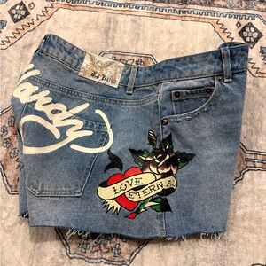 Ed Hardy Denim Jeans with Love Eternal Graphic